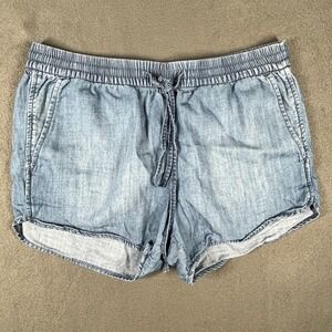 Gap 1969 Denim Shorts Elastic Waist‎ Drawstring Casual Comfy Size S
